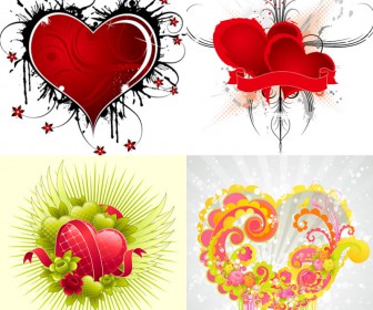 Beautiful hearts templates vector