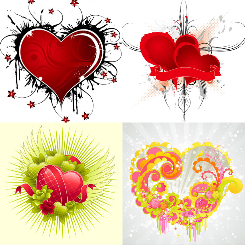 Beautiful hearts templates vector