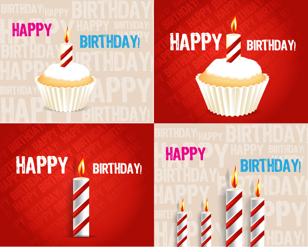 Birthday greeting card on red background vector