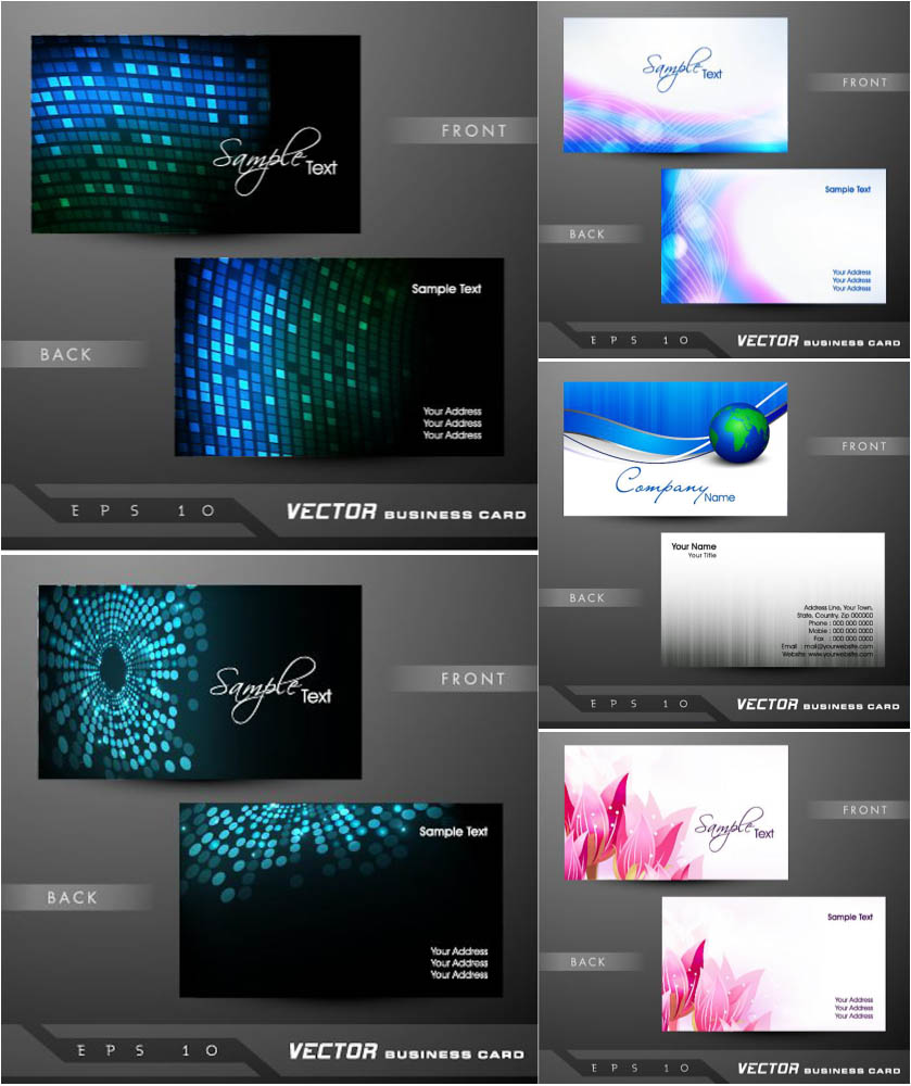 Business Cards with abstract background vector