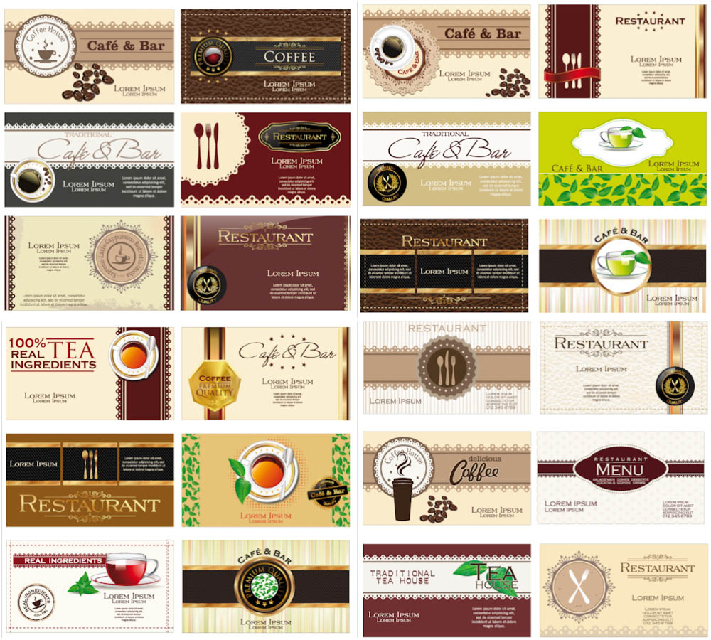 Business cards for cafe or restaurant vector