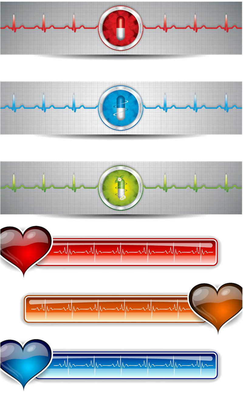 Cardio banners vector