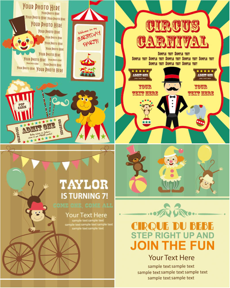Cartoon Circus poster vector