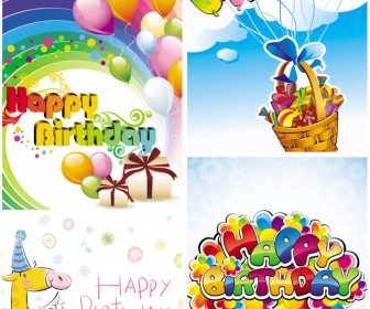Children's birthday party cards vector