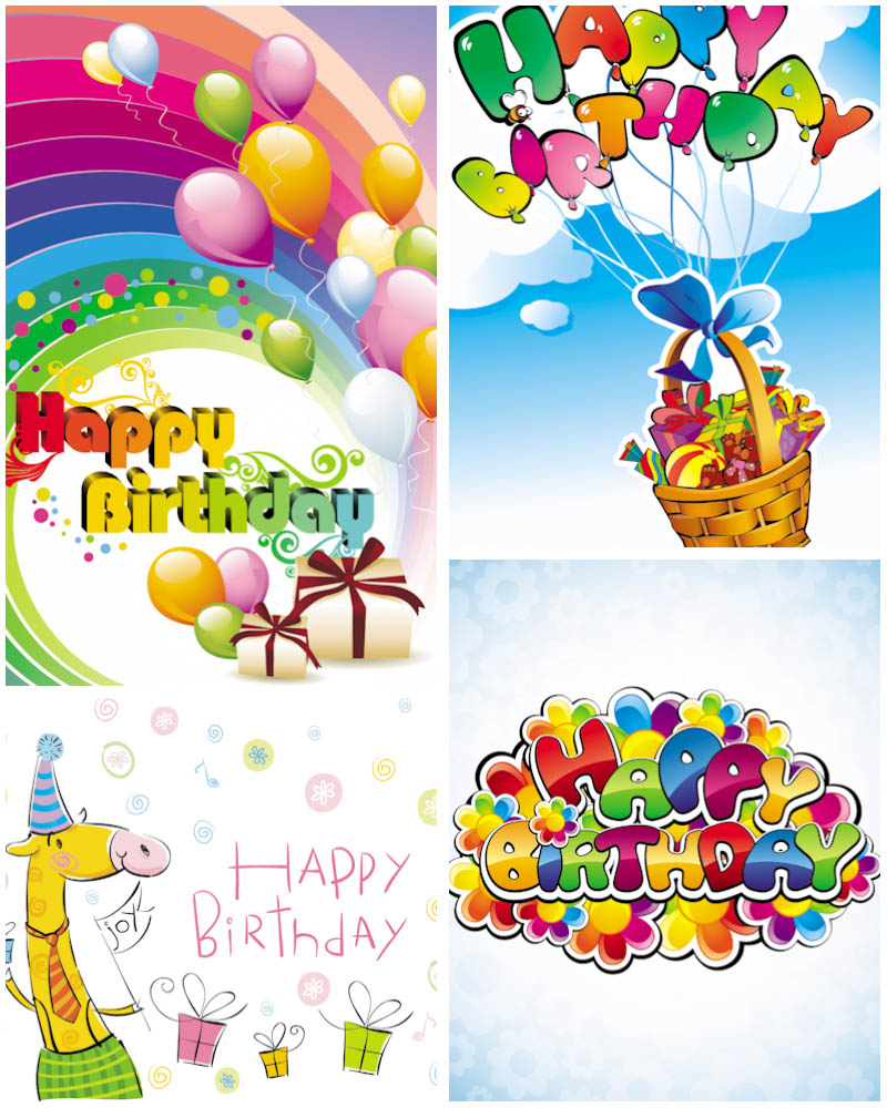 Children's birthday party cards vector