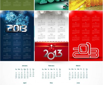 Collection calendars templates 2013 vector