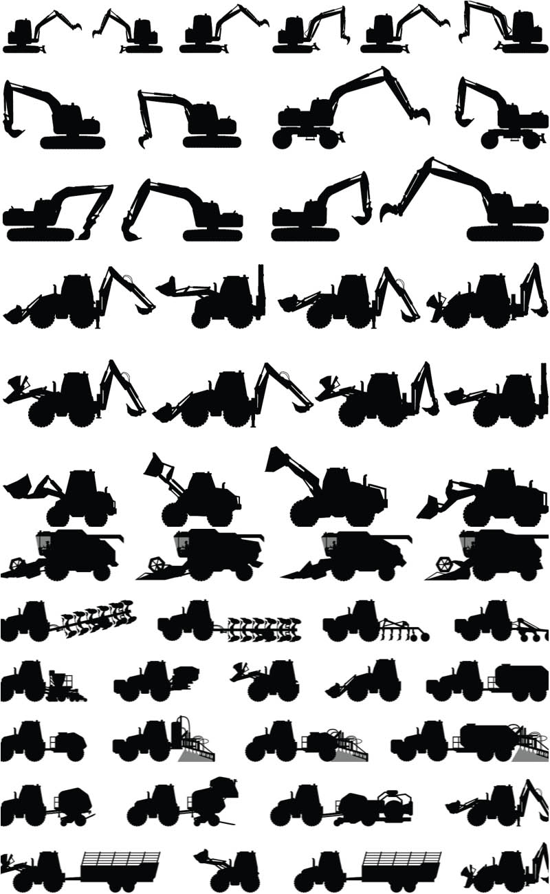 Collection machinery vector