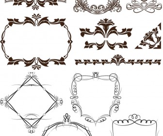 Decorative frames and corners vector