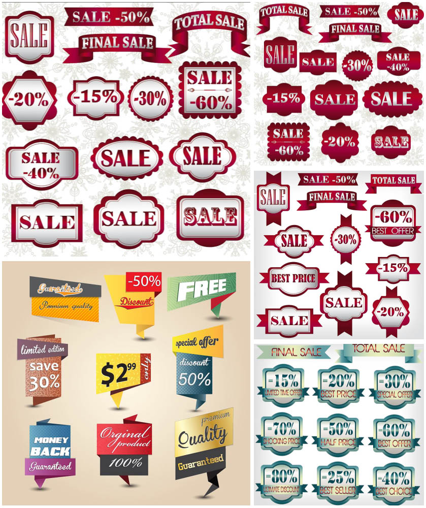 Sale stickers and labels