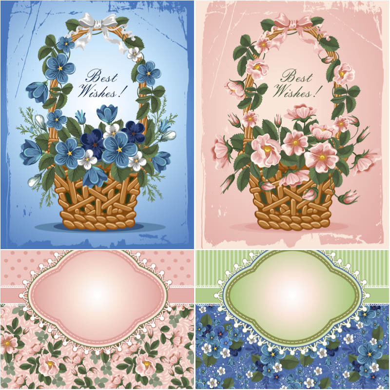 Floral cards vector