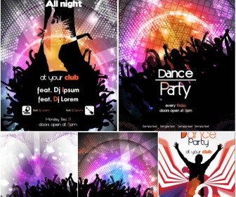 Flyer on dance party vector