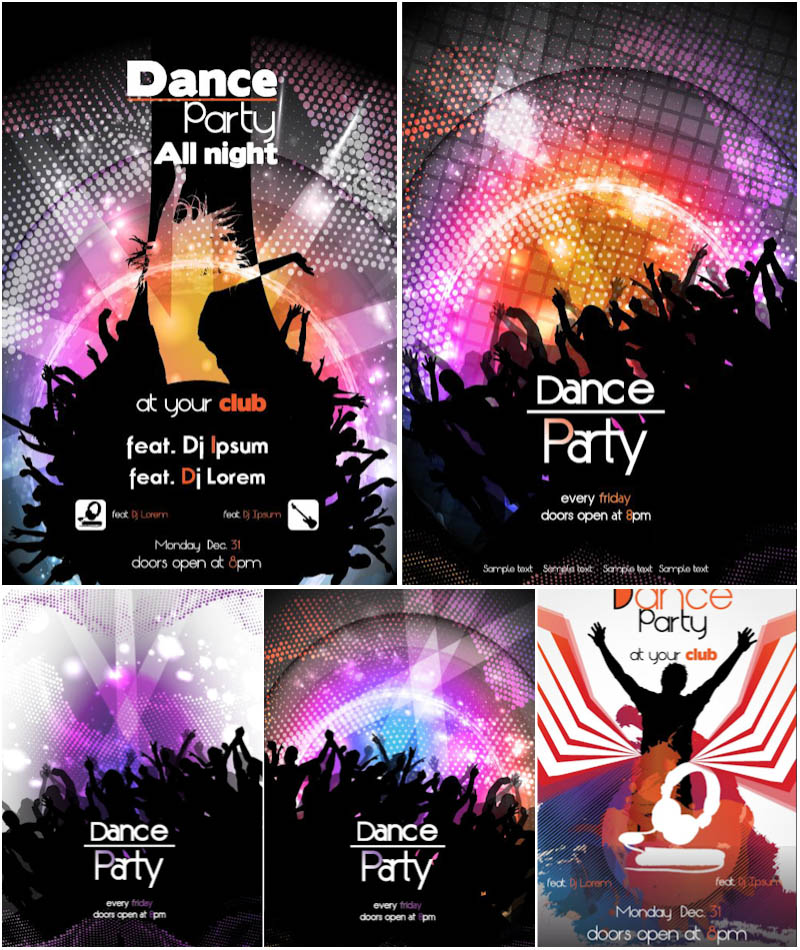 Flyer on dance party vector
