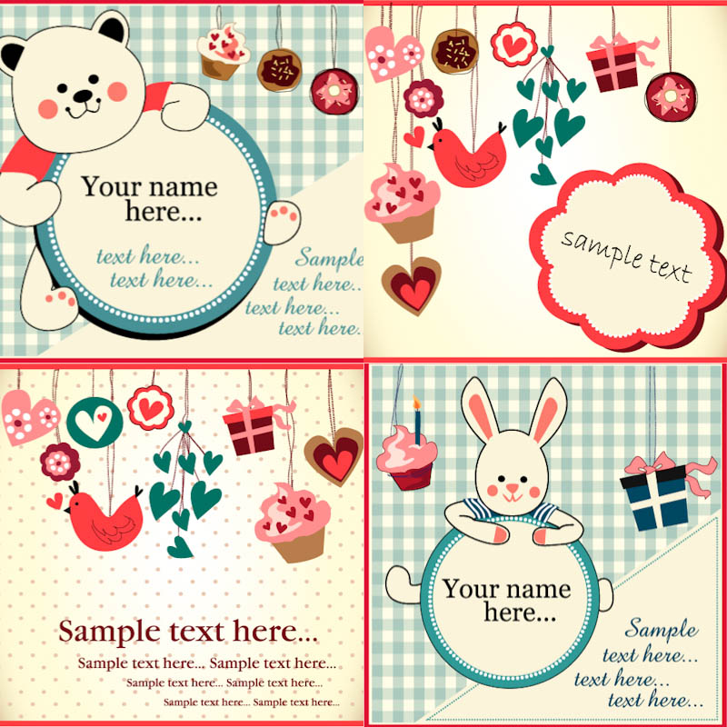 Greeting cards for children vector