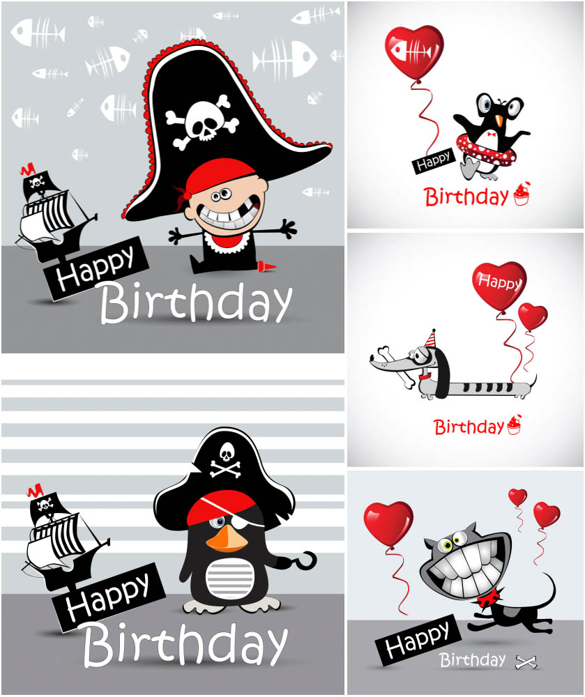 Happy Birthday cards vector