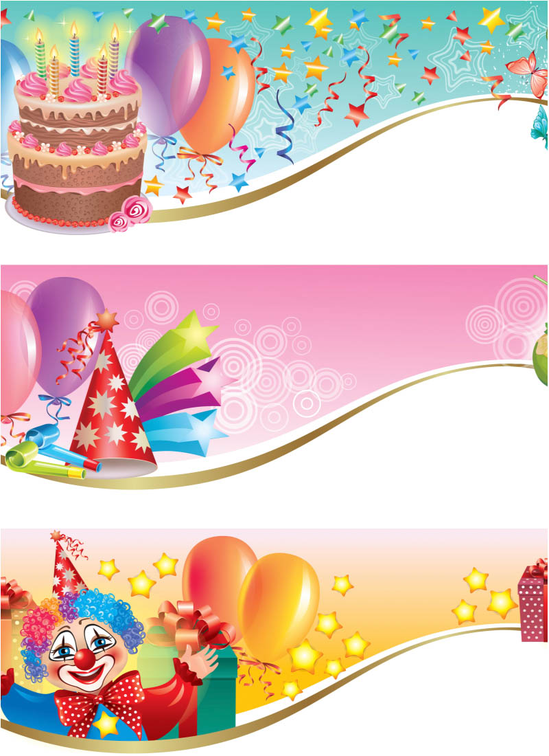 Happy Birthday banners vector – Free Download Images, Clip art ...