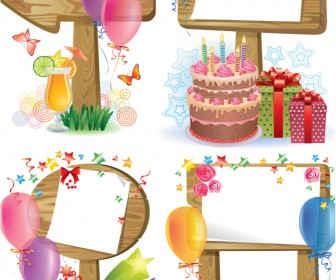 Happy birthday decorated frame vector