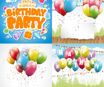 Happy birthday with balloons vector