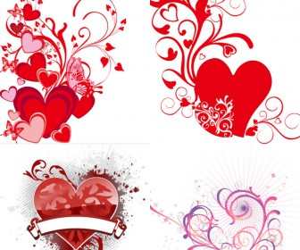Heart decorated with curls vector