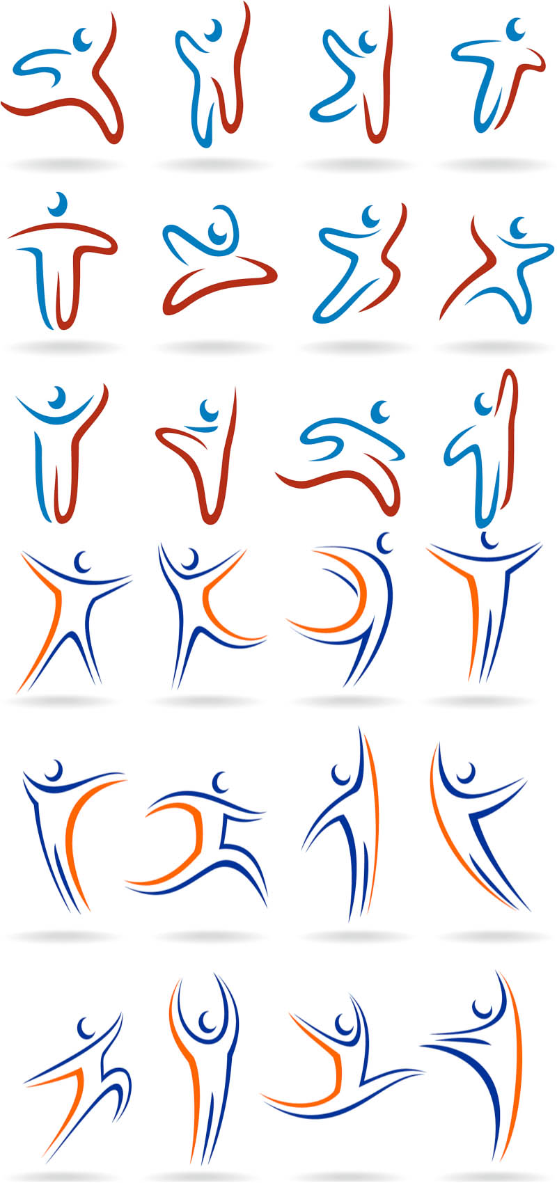 Linear human logos vector