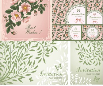 Romantic cards and invitation vector