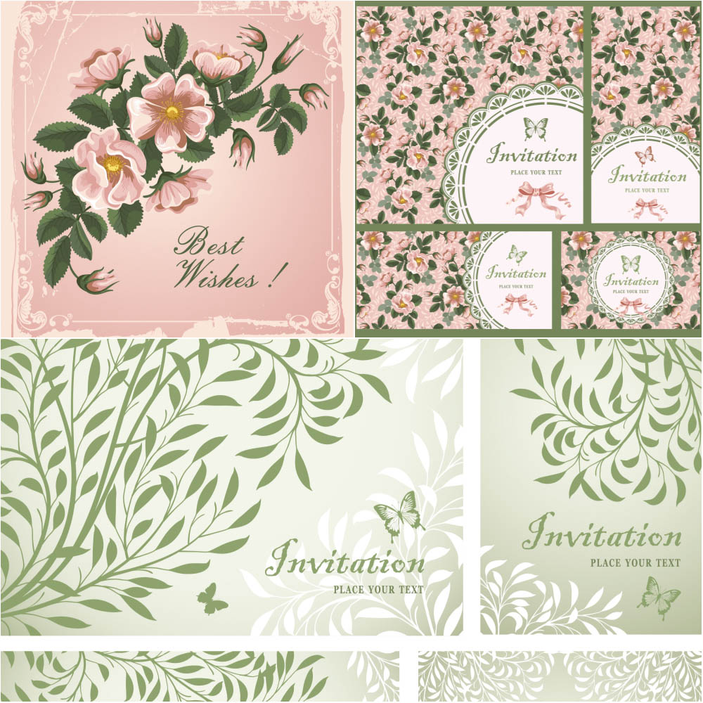 Romantic cards and invitation vector