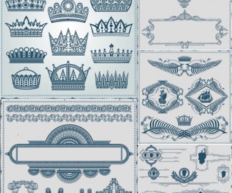 Royal design elements and frame vector