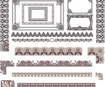 Swirl ornament frames vector