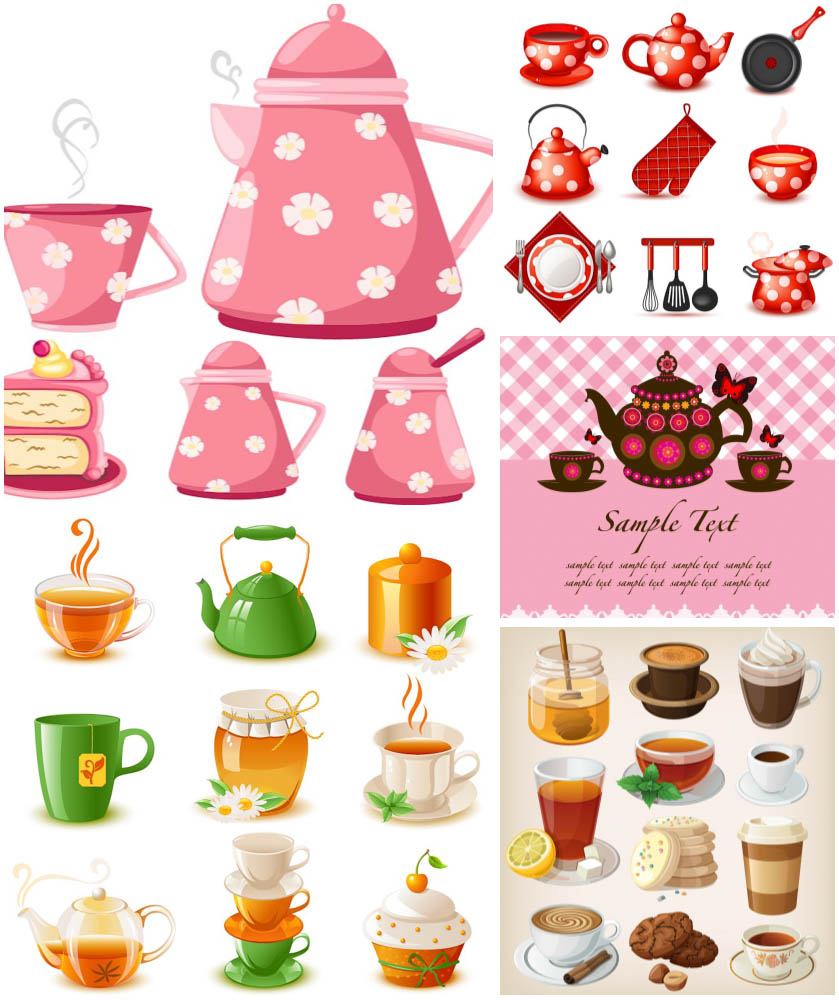 Tea templates vector