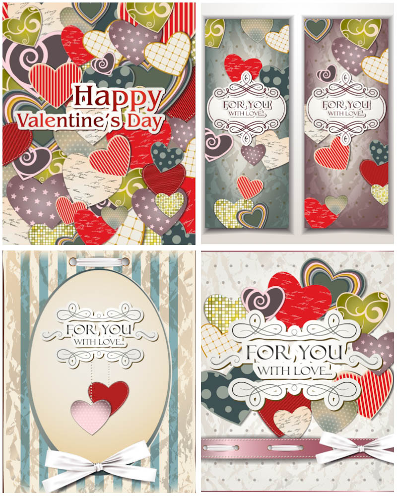 Valentine's Day background and banners vector