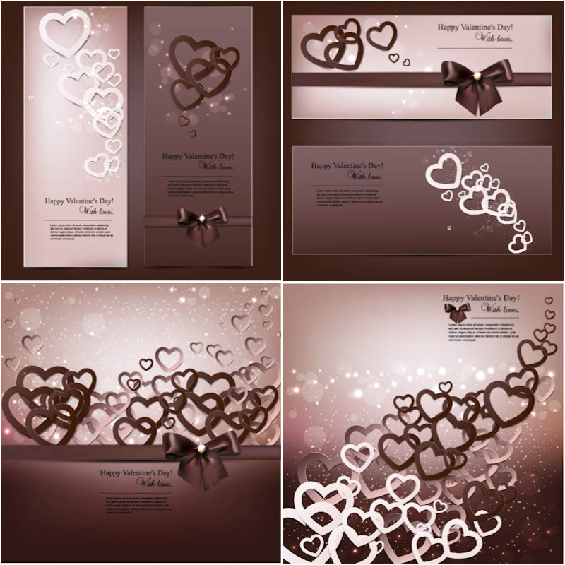 Valentine's Day cards and banners vector