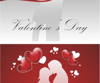 Valentine’s Day with kissing couple vector