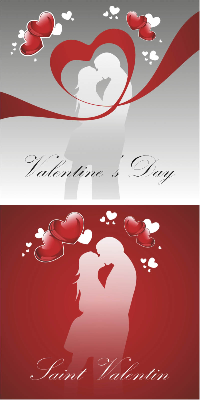 Valentine’s Day with kissing couple vector
