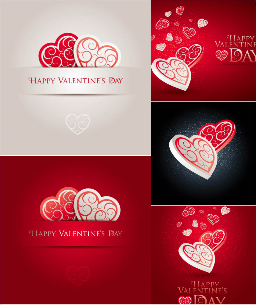 Valentine’s Day with volumetric heart vector