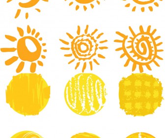 Various Sun templates vector