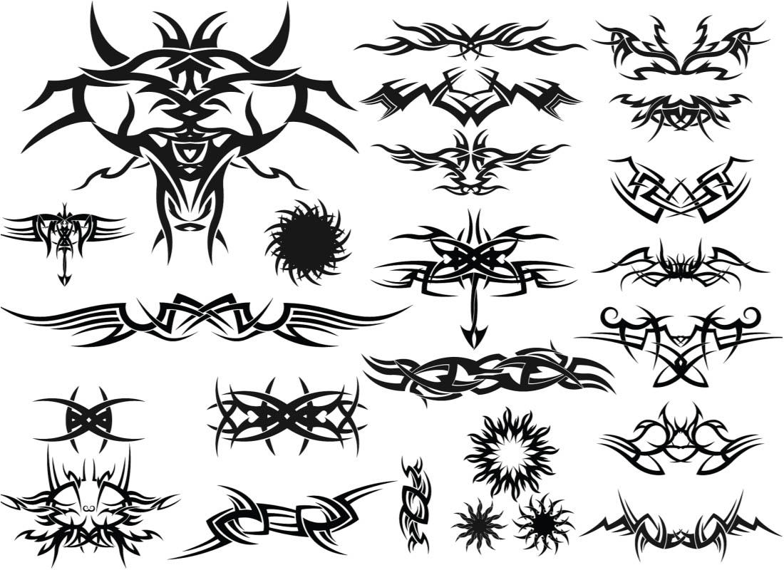 Vector tribal tattoo templates