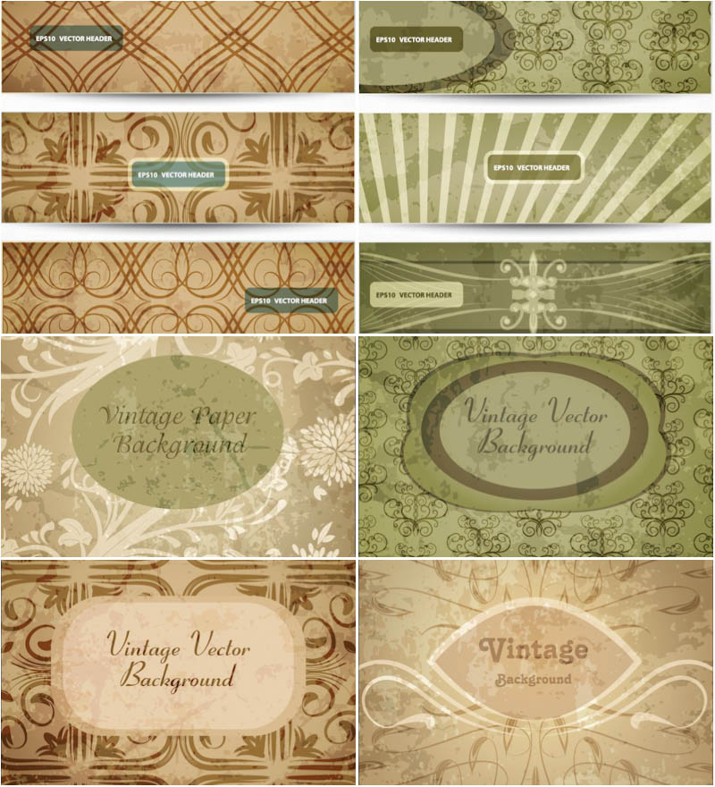 Vintage backgrounds and banners vector