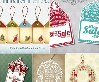 Vintage christmas stickers and sale labels