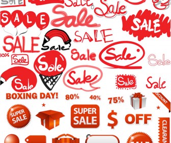 Vivid shopping labels vector