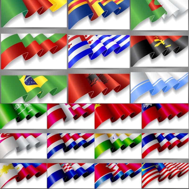 Wavy flags vector free download, Clipart Graphics ( .ai ) or ( .eps