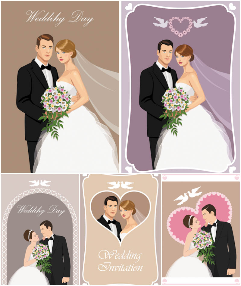 Wedding backgrounds vector