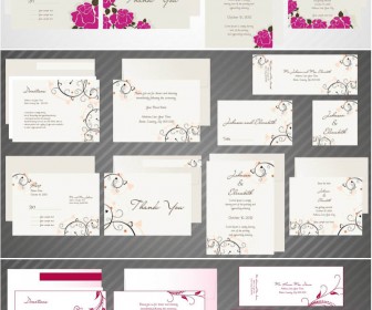 Wedding invitations cards vector