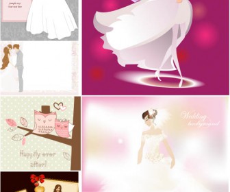 Wedding postcard vector free download