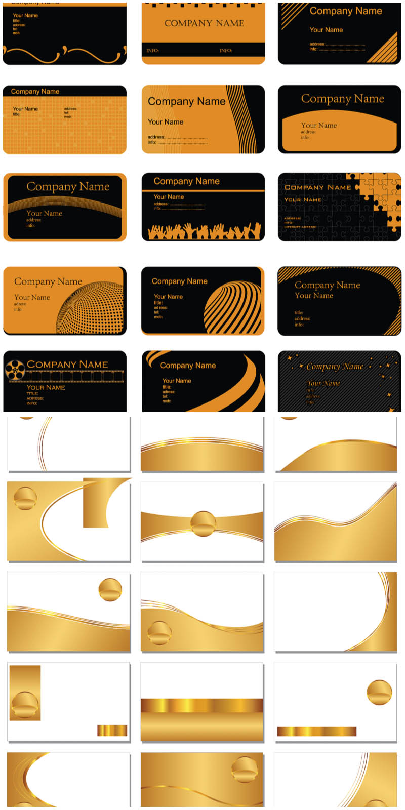 Yellow and orange business cards