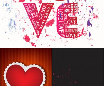 Backgrounds with heart and love vector