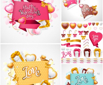 Decorative design elements for Valentine Day vector