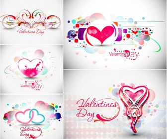 Modern Valentine's Day postcards vector