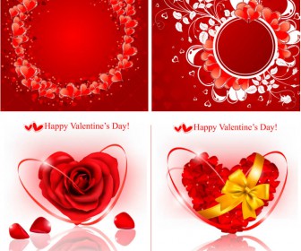 Red heart on red and white backgrounds vector
