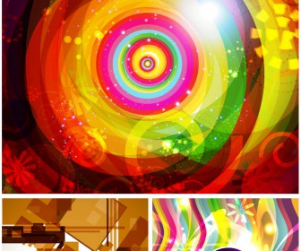Shiny abstract backgrounds vector set 3