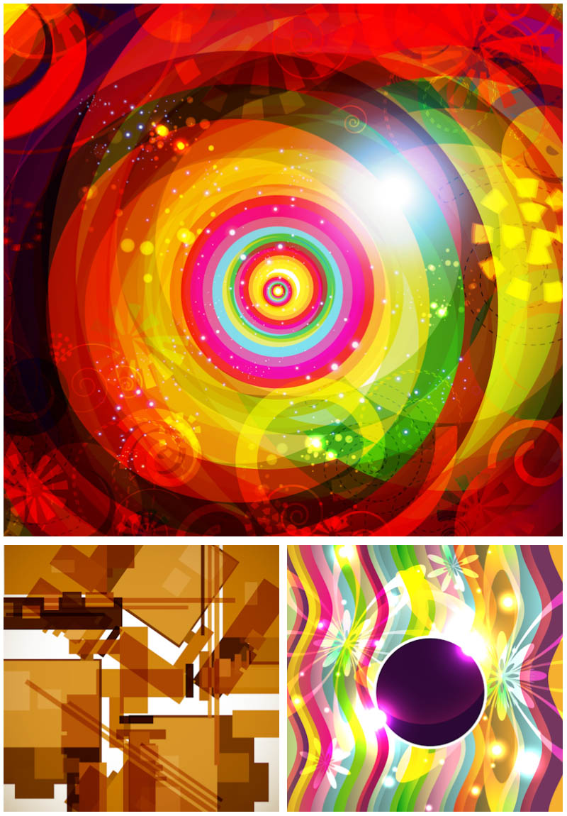 Shiny abstract backgrounds vector set 3