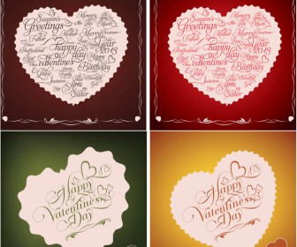 Templates greeting card with heart vector